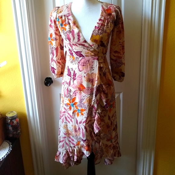 Mi Ami Floral Wrap High Low Dress - Picture 3 of 16